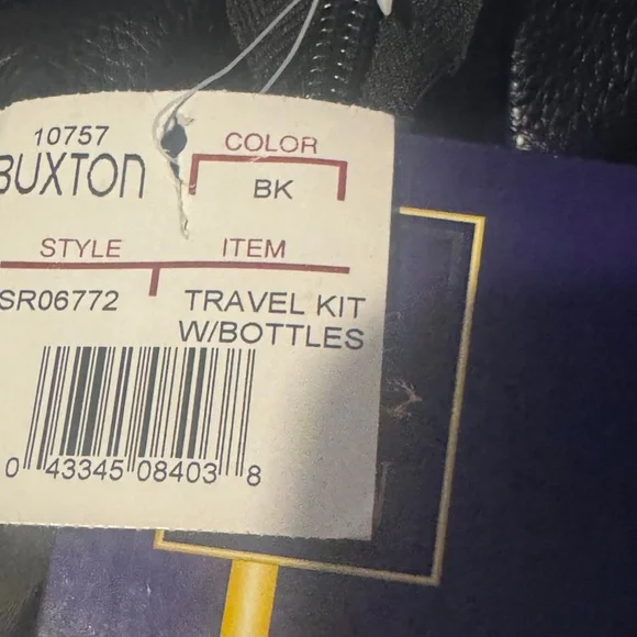 DOPP Kit BUXTON BLACK LEATHER TRAVEL KIT Midnight sale - Picture 3 of 6